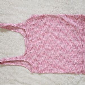 Anthropologie Heathered Pink Ribbed Tank Top | Women's Size Medium
